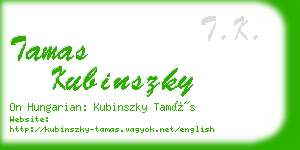 tamas kubinszky business card